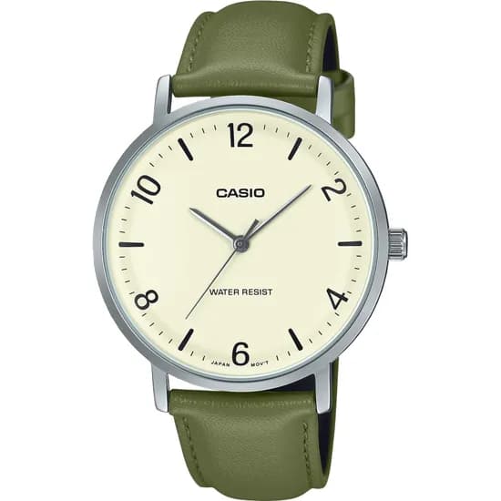 Relógio Casio MTP-VT03L-7BDF Analógico Masculino - Prata/Champanhe/Verde