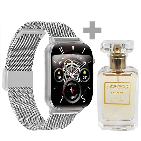 Kit Relógio Smartwatch G-Tide S6 Pro - Silver + Perfume Ambos Edp - Unissex 30ML