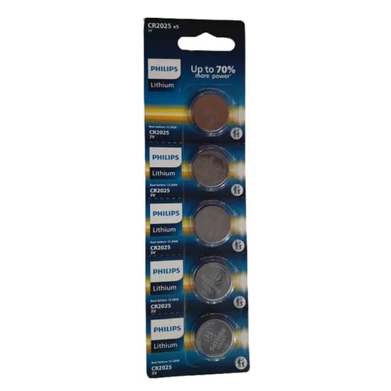 Bateria Philips CR2025P5B/17 Lítio 2025 240MAH (5 Unidades) - Azul