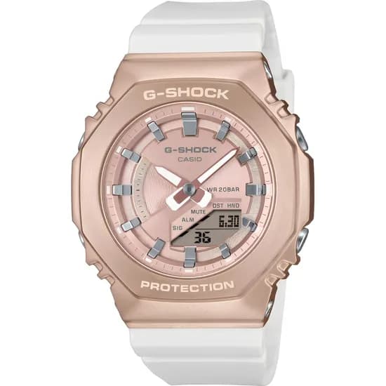Relógio Casio G-Shock GM-S2100CW-7ADR Feminino Analógico/Digital - Rose Gold/Branco