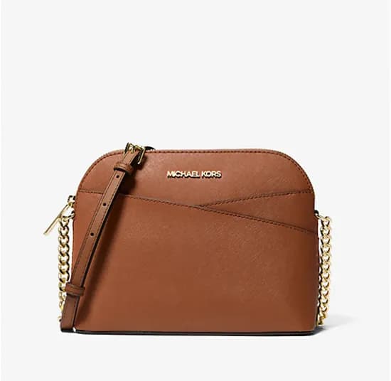 Bolso Bandolera Femenino Michael Kors Jet Set Travel Mediano Tipo Cúpula Con Logotipo