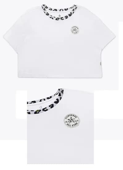 Remera Converse All Star Croped Leopard Blanco AP01H2321-003