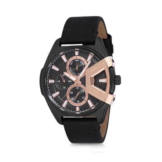 Relógio Analógico Masculino Daniel Klein Exclusive DK12158-3 - Preto e Rosa Ouro