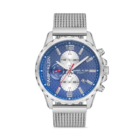Relógio Analógico Masculino Daniel Klein Exclusive DK.1.12607-4 - Prata/Azul