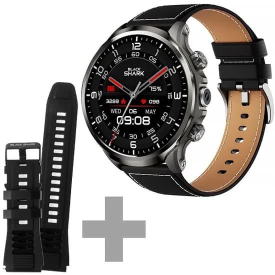 Relógio Black Shark Watch X BS-W2403 com 4G/Wi-Fi/Bluetooth - Cinza/Preto + Pulseira