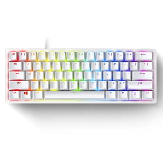 Teclado Gamer Razer Huntsman Mini 60% Interruptor Óptico Linear USB Inglês US Mercury - RZ03-03390300-R3M1