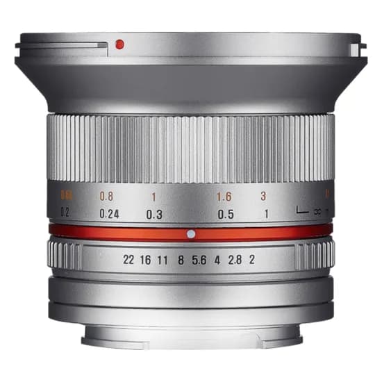 Lente Samyang Sony MF CSC 12MM F/2.0 e Aps-C Silvr