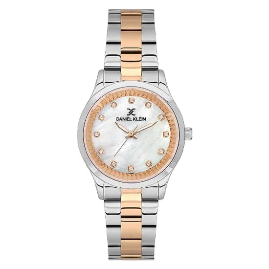Relogio Analogico Feminino Daniel Klein DK.1.13881-6 Premium Ladies / Pulseira de Aço Inoxidável - Prata/Rose Gold