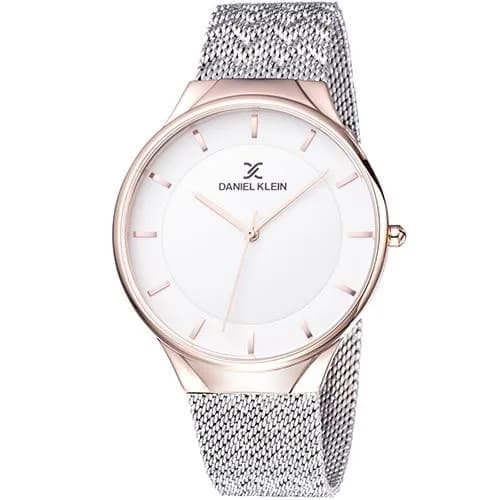 Relógio Analógico Daniel Klein Fiord DK11909-4 Masculino Pulseira de Aço Inoxidável - Prata e Rosa Ouro