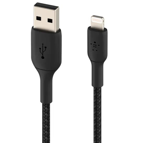 Cabo Belkin Boostcharge 1M USB-A/Lightning Trançado Preto - CAA002BT1MBK