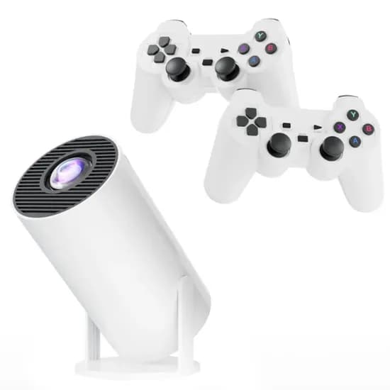 Game Projetor X2 / 2 Em 1 / com 2 Controles / 4K / Wifi / Bluetooth / Ultra HD - Branco