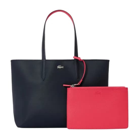 Bolso de Hombro Femenino Lacoste Tote Anna Reversible Black/Red