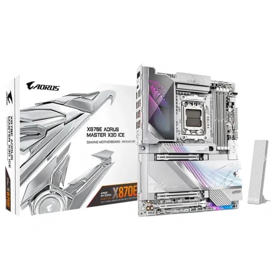 Placa Mãe AM5 Gigabyte X870E Aorus Master X3D Ice DDR5 HDMI/USB3.2