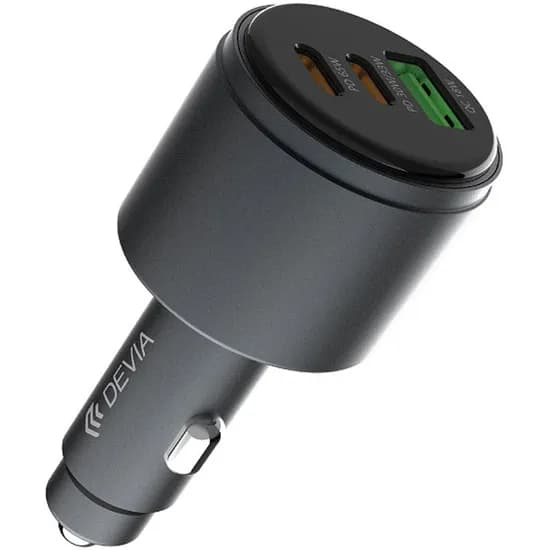 Carregador para Vehículo Devia USB+Dual C 116W - Metal Gray