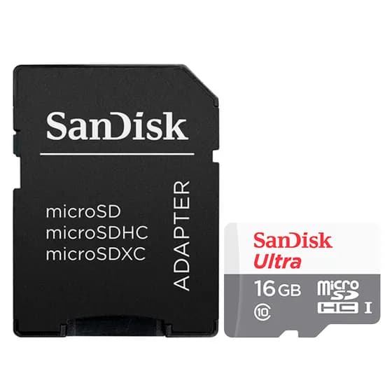 Cartão de Memória Sandisk Ultra, 16GB, Micro SDHC, C10, 80MB/s, SDSQUNR-016G-GN3MA