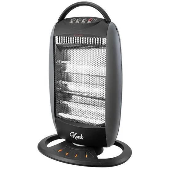 Estufa Eléctrica Krab KBEO1200 Cuarzo Oscilante 1200W 110V Gris - Negro