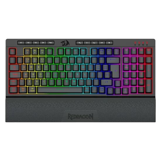 Teclado Gamer Redragon K515RGB Pro Shiva Pro 98 RGB Sem Fio Inglês - Preto