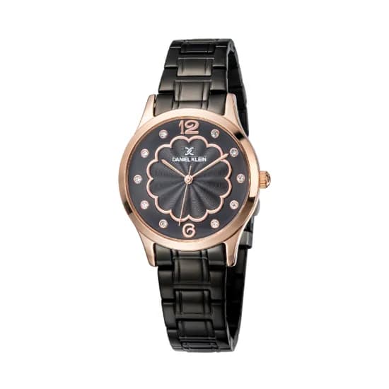 Relógio Analógico Feminino Daniel Klein Premium DK11990-5 - Preto/Rosa Ouro