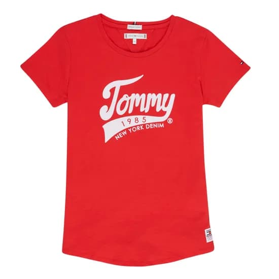 Camiseta Tommy Hilfiger Infantil Feminina M/C KG0KG04960-XA9-00 12 Racing Red