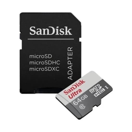 Cartão de Memoria Micro SD de 64GB Sandisk Ultra 100MB/s Classe 10 SDSQUNR-064G-GN3MA - Cinza/Branco