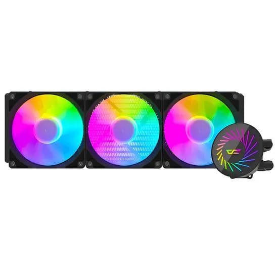 Water Cooler Cpu Aigo Darkflash Radiant DCS 360 Liquid, Argb, Preto, 360MM, Intel 115X/ 1200/ 1700/ 2011(V3), AMD AM2+/ AM3+/ AM4/ AM5/ FM2+