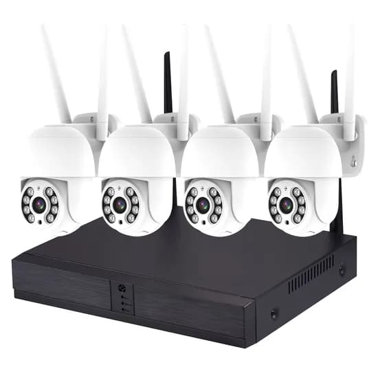 Kit DVR de Sistema de Cámara de Seguridad, 8CH 3MP Wifi DVR + 4 3MP Cámaras PTZ, 360 Grados, Sistema