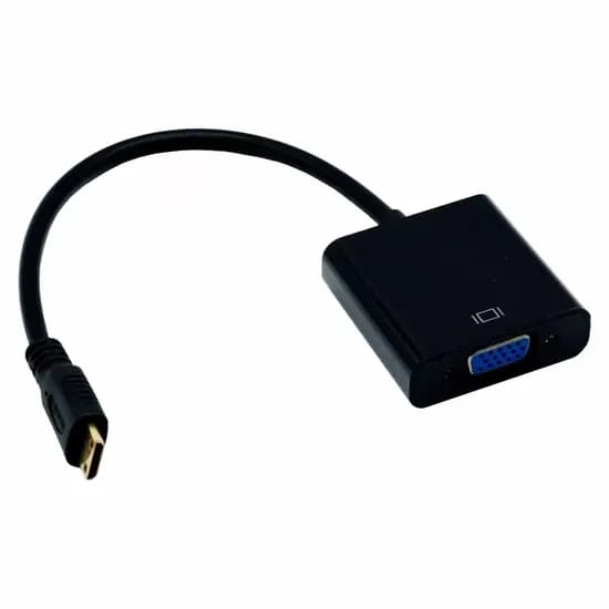 Cabo Adaptador de Vídeo HDMI Macho para VGA Fêmea - Preto