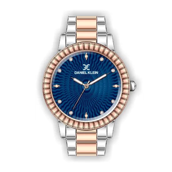 Relógio Analógico Feminino Daniel Klein Premium DK.1.12287-6 - Prata e Rosa Ouro