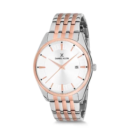 Relógio Analógico Masculino Daniel Klein Premium DK12219-4 - Prata e Rosa Ouro