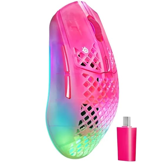 Mouse Gamer Steelseries 62717 Aerox 3 Gen 2 Sem Fio - Magenta Haze