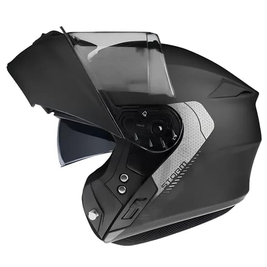 Capacete Axxis Storm s SV Solid A1 - Articulado - Tamanho XXL - com Óculos Interno - Preto Mate