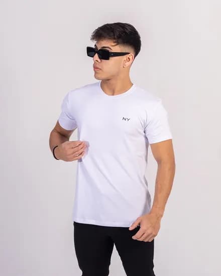 Remera NY Basica Blanco M-C