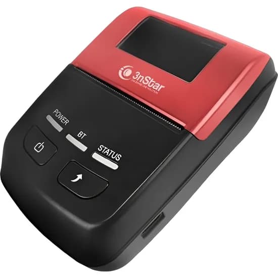 Impressora Pos Térmica 3NSTAR PPT205BT Portátil 1D Bluetooth - Preto/Vermelho