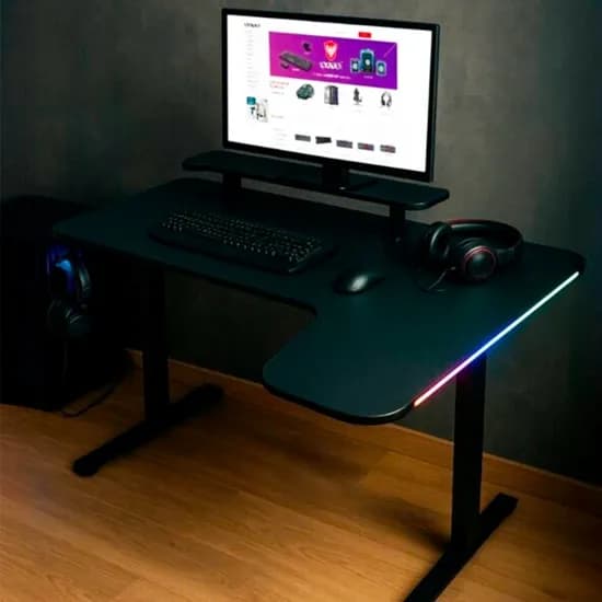 Mesa Gamer Sate GT-604 RGB 1060X810X130MM Black|