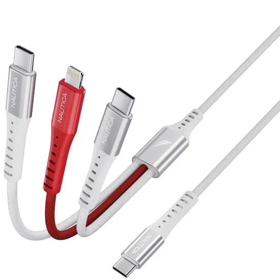 Cabo Nautica VB630 USB-C/Lightning 3EN1 24W - White Red