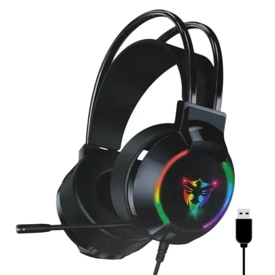 Fone de Ouvido Gamer Satellite AE-304 Gaming RGB com Microfone