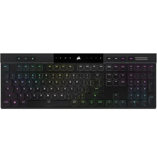 Teclado Gamer Mecânico Corsair K100 Air RGB Low Profile Bluetooth - Preto (Inglês) (CH-913A01U-Na)
