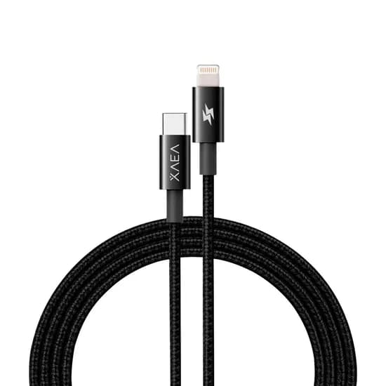 Cabo Xaea Hera MODX-106 - USB-C/Lightning - 1.5 Metros - Nylon - Preto