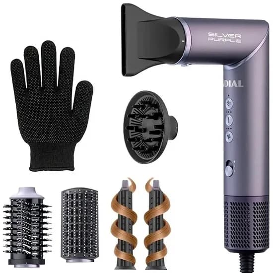 Secador de Cabelo Mondial SM-01-BLDC-SP 5 Em 1 220V ~ 50/60 HZ - Silver Purple