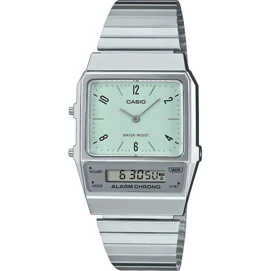 Relógio Casio Vintage AQ-800E-3ADF Analógico/Digital Unissex - Prata/Azul Claro