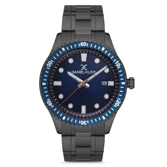 Relogio Analógico Masculino Daniel Klein DK.1.12682-4 Premium Gents / Pulseira de Aço Inoxidável - Preto/Azul