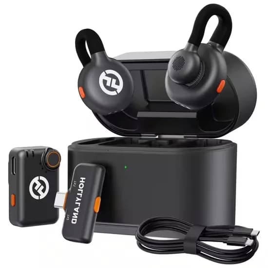 Microfone Wireless Hollyland Lark M2S Combo USB-C / Cabo USB-C A Lightning / Câmera RX - Space Gray