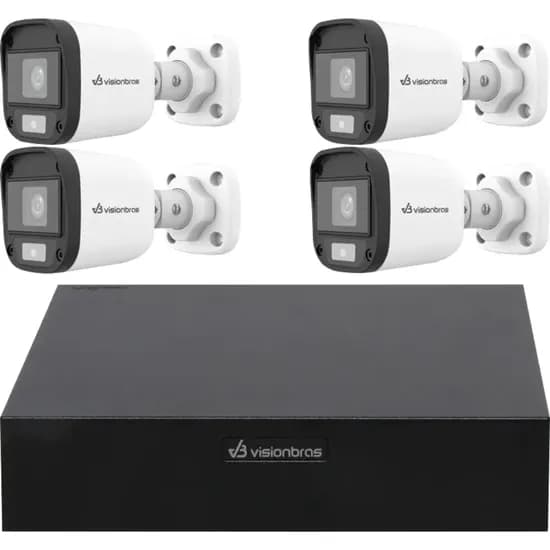 Kit CCTV Visionbras Full Color VB-KIT800-FC 4 Câmeras DVR FHD Wi-Fi