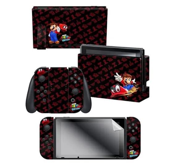 Adesivo para Nintendo Switch Mario Odyssey Kingdoms Repeat 022729 com 3 Adesivos