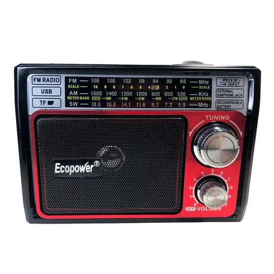 Rádio Ecopower EP-F35/ Gravação/ USB/ Micro SD/ Bluetooth