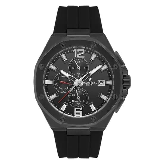 Relogio Analógico Masculino Daniel Klein DK.1.14092-1 Exclusive Gent / Pulseira de Silicone - Preto