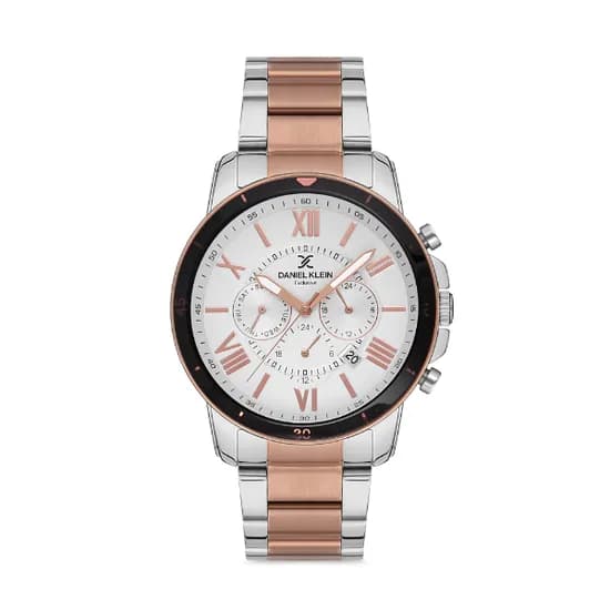 Relógio Analógico Masculino Daniel Klein Exclusive DK.1.12598-3 - Prata/Rosa Ouro