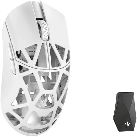 Mouse Gamer Wlmouse Beast X Max Magnesium Omron Opticals Solid Side Dongle 8K Sem Fio - Milky White