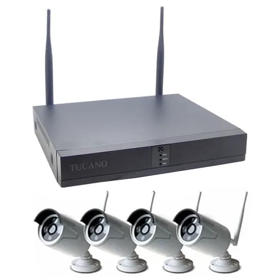 DVR Tucano Kit - 4 Canais - 4 Cameras - Sem Fio