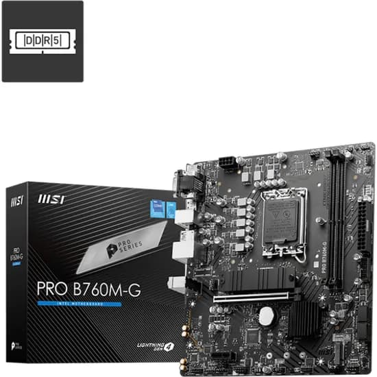Placa Mãe LGA1700 MSI B760M-G Pro DDR5 USB/ HDMI/ DP/ VGA/ Matx